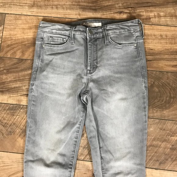 Athleta Jeans 2 Grey Medium Wash Denim Jeggings Legging Mid Rise Stretch - Picture 2 of 5